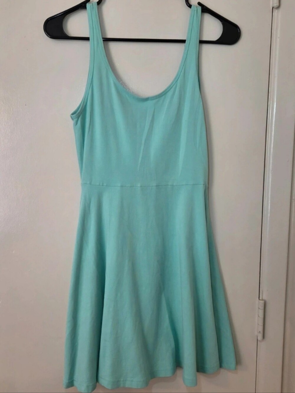 Express Mint Green Scoop Neck Fit & Flare Mini Dress